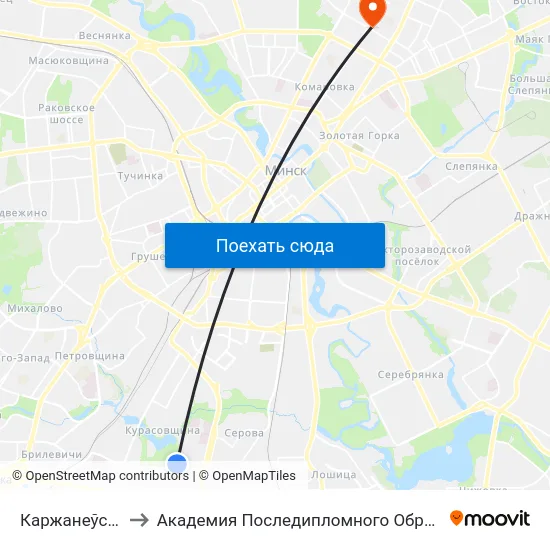 Каржанеўскага to Академия Последипломного Образования map
