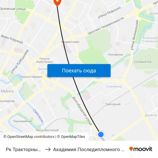 Рк Тракторный Завод to Академия Последипломного Образования map