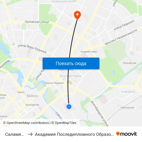 Саламяная to Академия Последипломного Образования map
