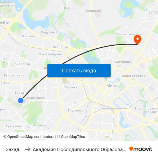 Захад-4 to Академия Последипломного Образования map