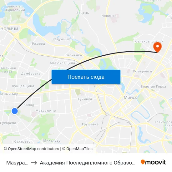 Мазурава to Академия Последипломного Образования map