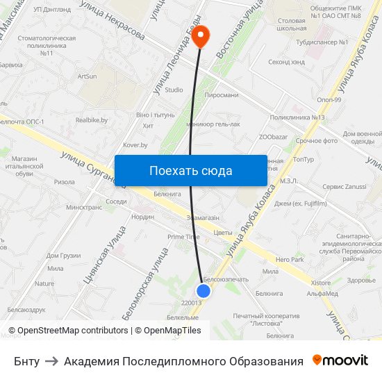 Бнту to Академия Последипломного Образования map