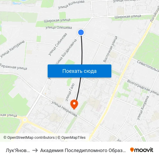 Лук'Яновіча to Академия Последипломного Образования map