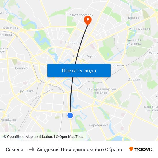 Сямёнава to Академия Последипломного Образования map