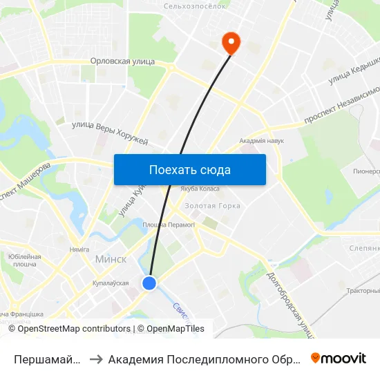 Першамайская to Академия Последипломного Образования map