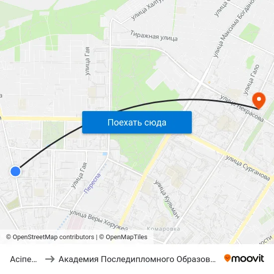 Асіпенкі to Академия Последипломного Образования map