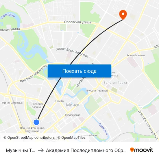 Музычны Тэатр to Академия Последипломного Образования map