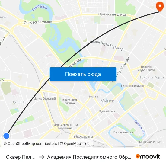 Сквер Палянка to Академия Последипломного Образования map
