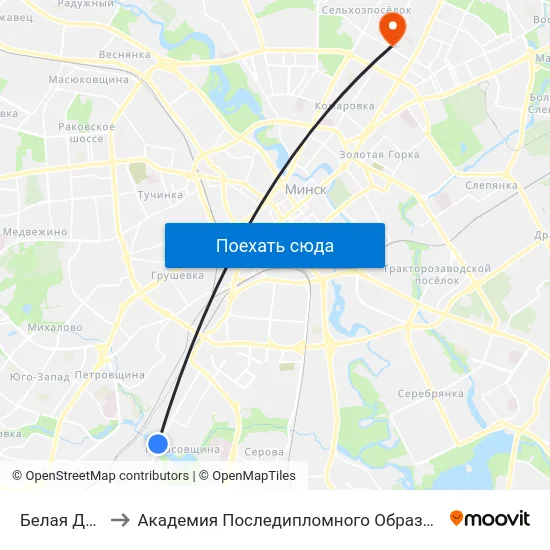 Белая Дача to Академия Последипломного Образования map