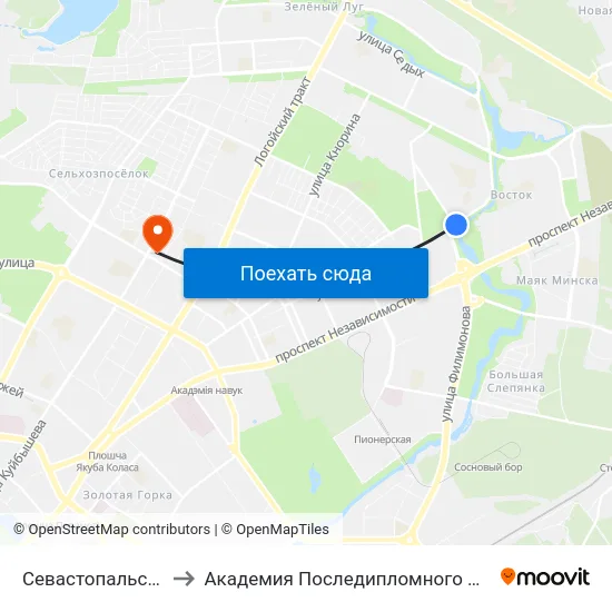 Севастопальскі Парк to Академия Последипломного Образования map