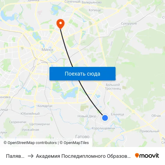 Палявая to Академия Последипломного Образования map