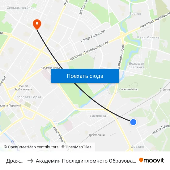 Дражня to Академия Последипломного Образования map