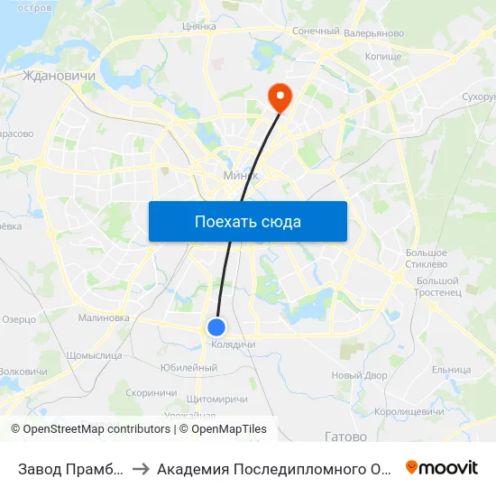 Завод Прамбурвод to Академия Последипломного Образования map