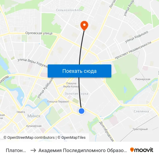 Платонава to Академия Последипломного Образования map