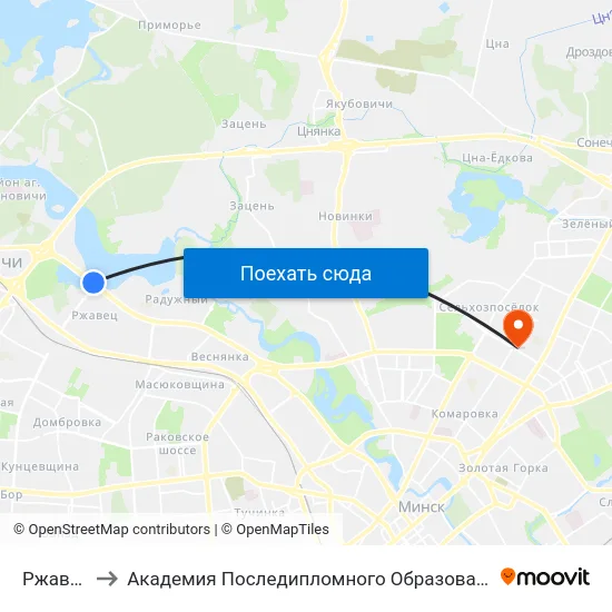 Ржавец to Академия Последипломного Образования map