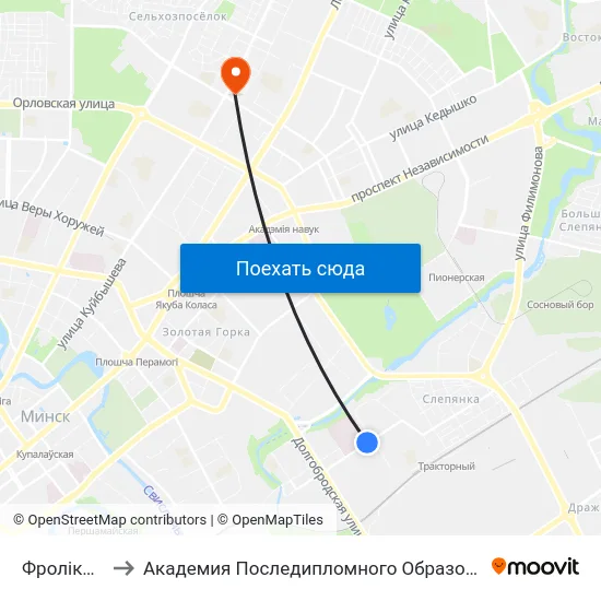 Фролікава to Академия Последипломного Образования map