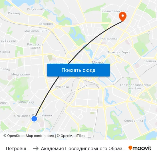 Петровщина to Академия Последипломного Образования map