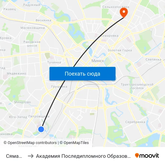 Сямашкі to Академия Последипломного Образования map