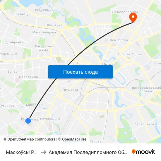 Маскоўскі Рынак to Академия Последипломного Образования map