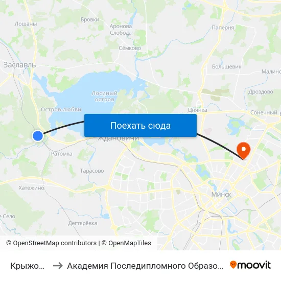 Крыжовка to Академия Последипломного Образования map