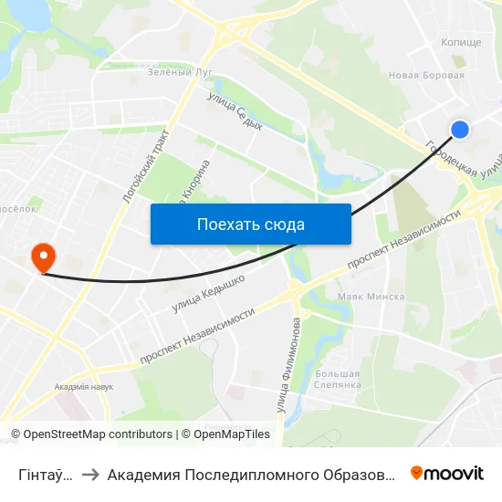 Гінтаўта to Академия Последипломного Образования map