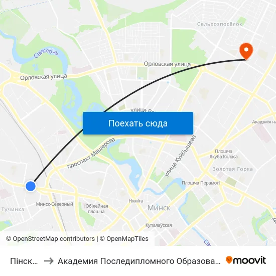 Пінская to Академия Последипломного Образования map