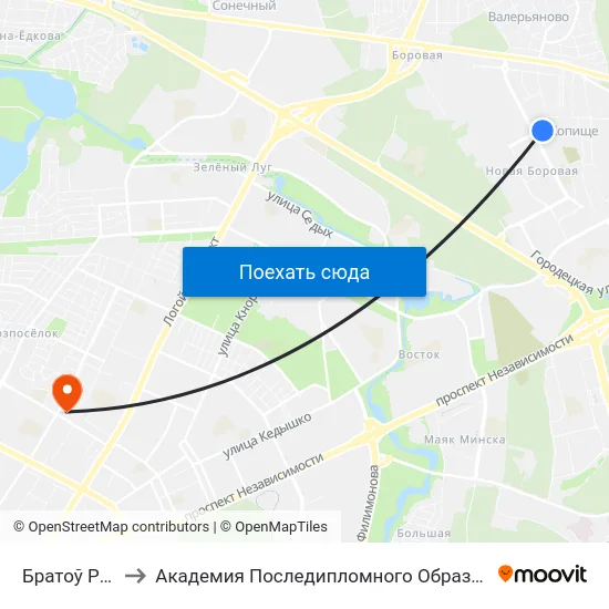 Братоў Райт to Академия Последипломного Образования map