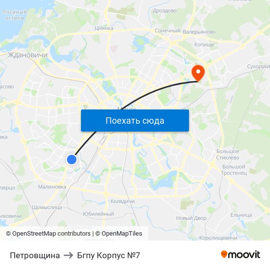 Петровщина to Бгпу Корпус №7 map