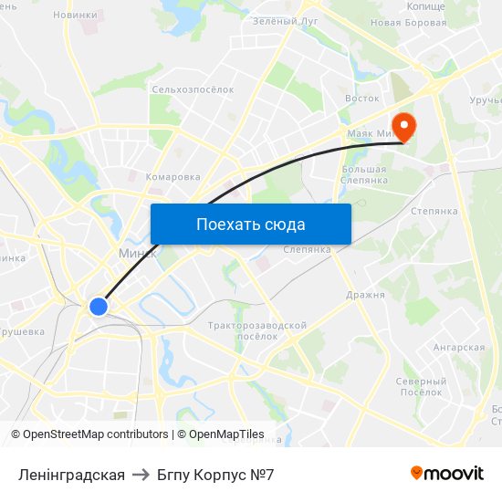 Ленінградская to Бгпу Корпус №7 map