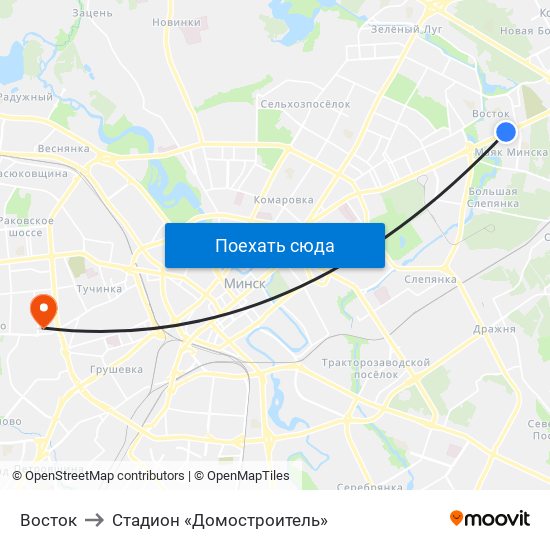 Восток to Стадион «Домостроитель» map