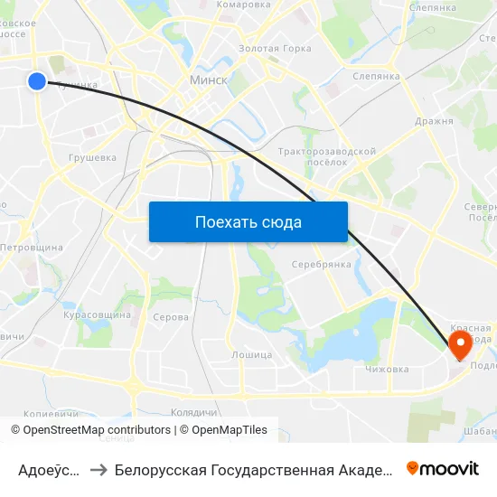Адоеўскага to Белорусская Государственная Академия Авиации map