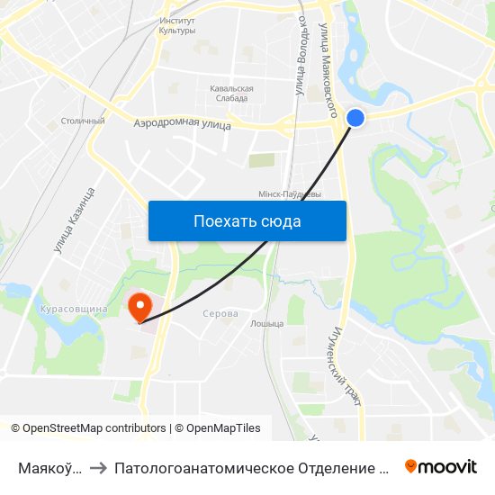 Маякоўскага to Патологоанатомическое Отделение Детской Патологии map