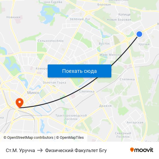 Ст.М. Уручча to Физический Факультет Бгу map