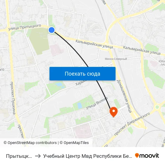 Прытыцкага to Учебный Центр Мвд Республики Беларусь map