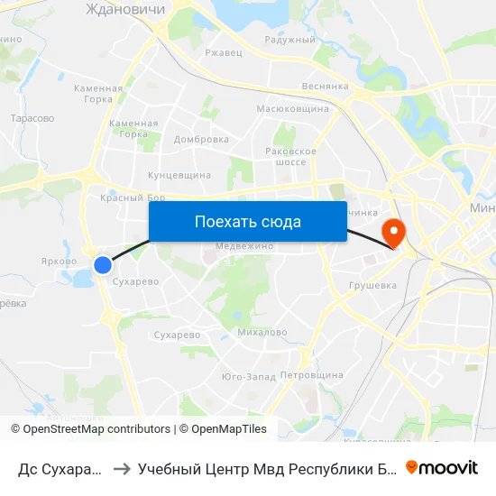 Дс Сухарава-5 to Учебный Центр Мвд Республики Беларусь map