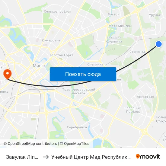 Завулак Ліпкаўскі to Учебный Центр Мвд Республики Беларусь map