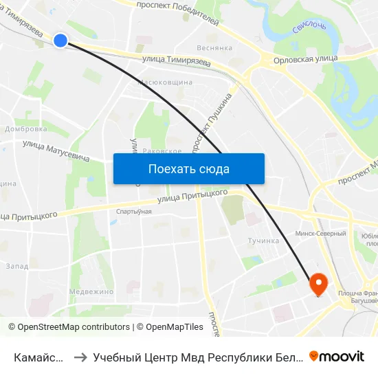 Камайская to Учебный Центр Мвд Республики Беларусь map