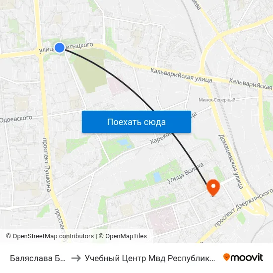 Баляслава Берута to Учебный Центр Мвд Республики Беларусь map