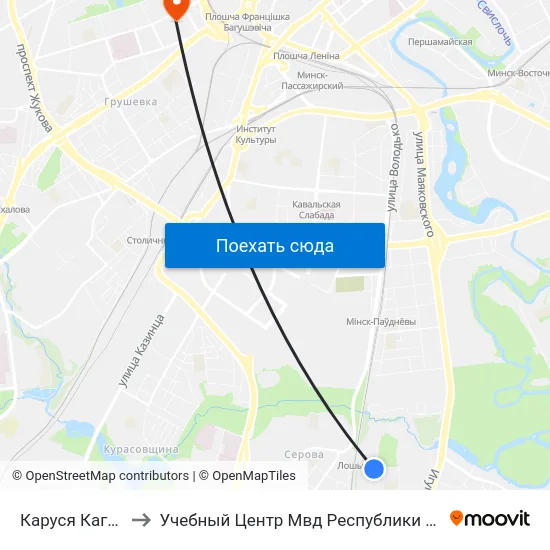 Каруся Каганца to Учебный Центр Мвд Республики Беларусь map