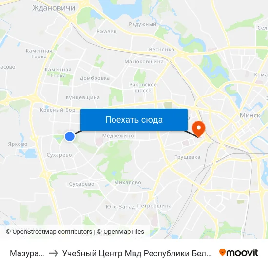 Мазурава to Учебный Центр Мвд Республики Беларусь map