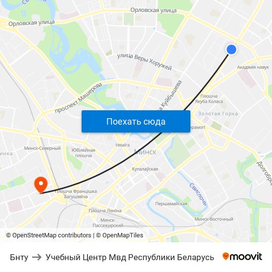 Бнту to Учебный Центр Мвд Республики Беларусь map
