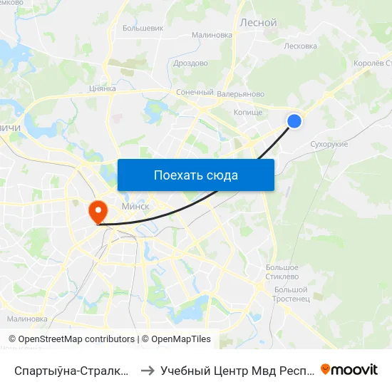 Спартыўна-Стралковы Комплекс to Учебный Центр Мвд Республики Беларусь map