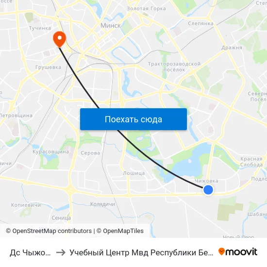 Дс Чыжоўка to Учебный Центр Мвд Республики Беларусь map