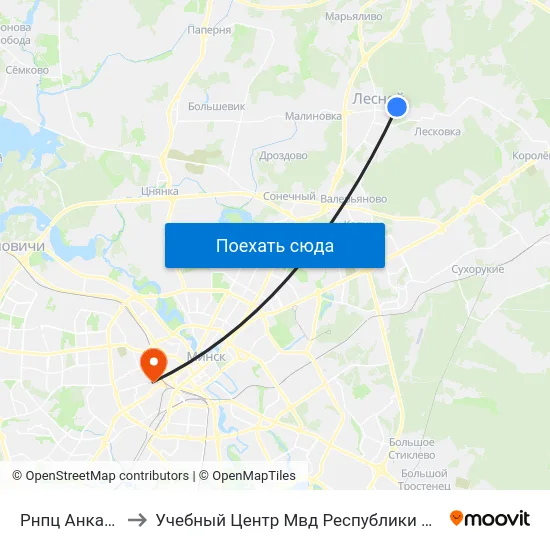 Рнпц Анкалогіі to Учебный Центр Мвд Республики Беларусь map