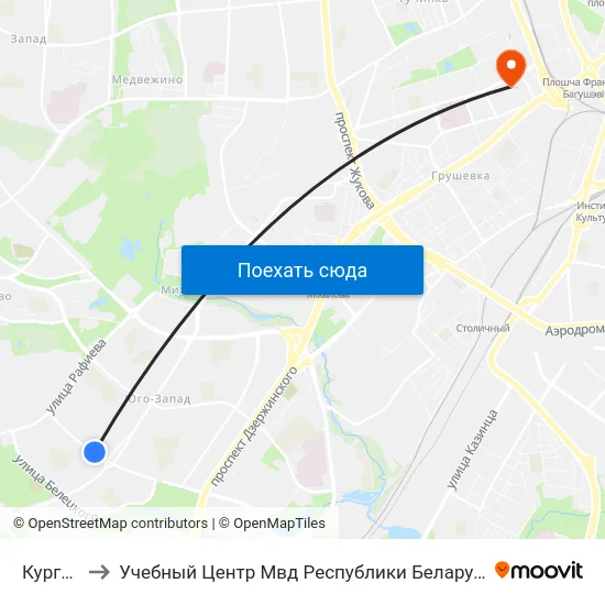 Курган to Учебный Центр Мвд Республики Беларусь map