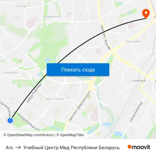 Атс to Учебный Центр Мвд Республики Беларусь map