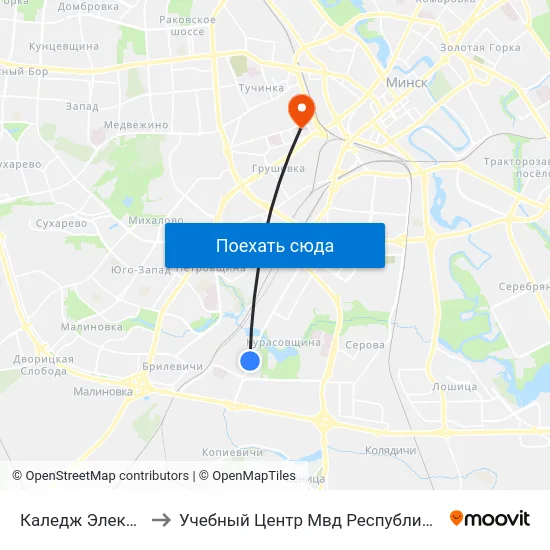 Каледж Электронікі to Учебный Центр Мвд Республики Беларусь map