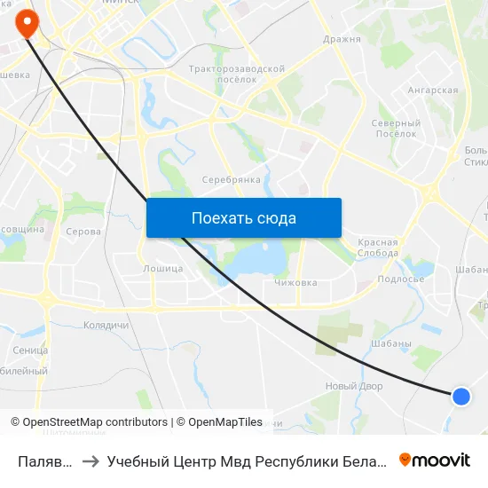 Палявая to Учебный Центр Мвд Республики Беларусь map