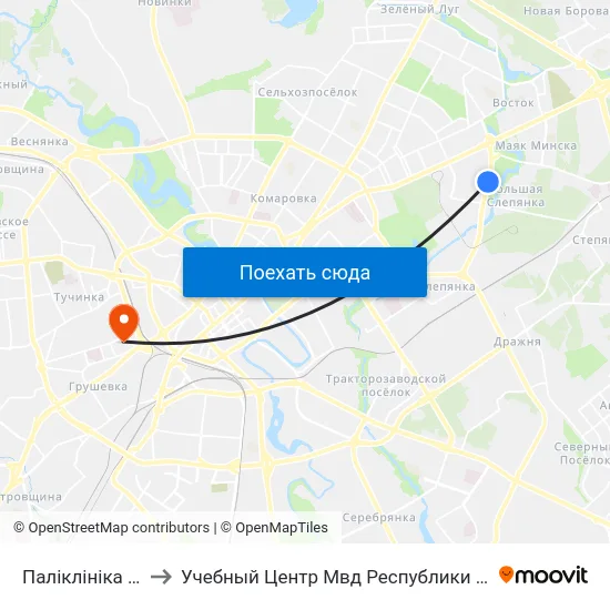 Паліклініка №24 to Учебный Центр Мвд Республики Беларусь map