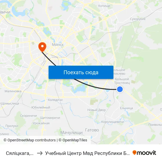 Сяліцкага, 105 to Учебный Центр Мвд Республики Беларусь map